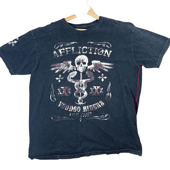 Affliction Voodoo T-Shirt | Black | Sz 2X | MMA Streetwear - Picture 1 of 5